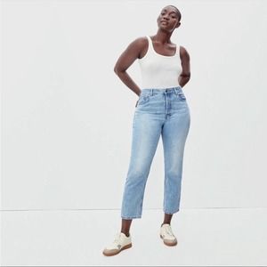 Everlane 90s Cheeky Straight Jean Light Wash High Rise Size 27 Crop